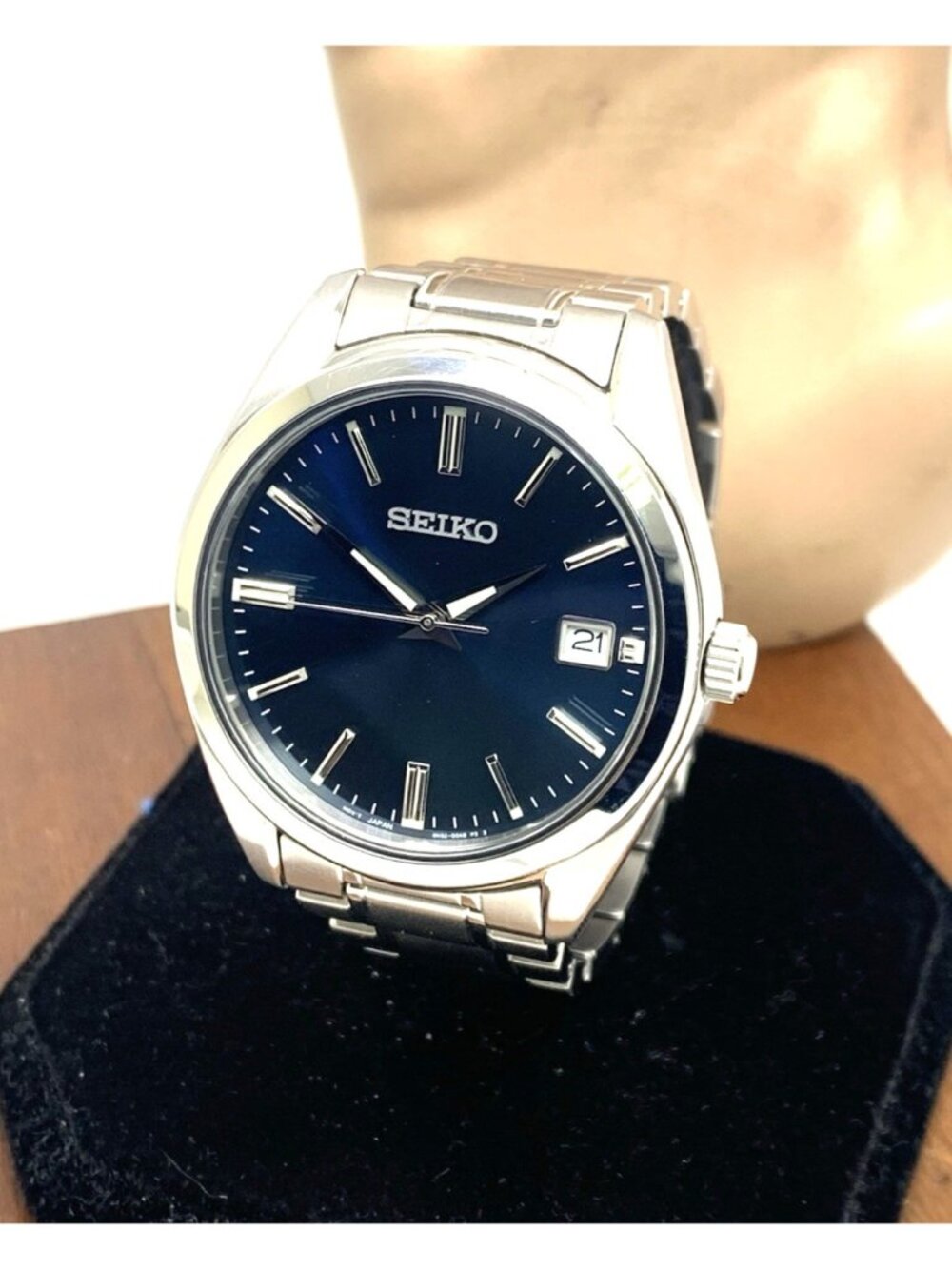 Seiko Men's Watch SUR309 Quartz Blue Dial Date Silver Stainless Steel 40mm